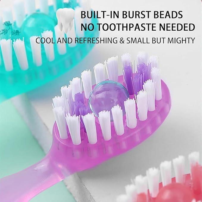 Mini Disposable Toothbrushes 5-in-1 Tool (Paste + Brush + Floss + Pick+Tongue Odor Remove) Individually Wrapped Disposable Prepasted Travel Toothbrushes Small Adult Toothbrush - (26 Packs)