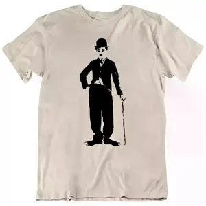 Charlie Chaplin Tramp Movie Film Retro T-Shirt Tee Gift New