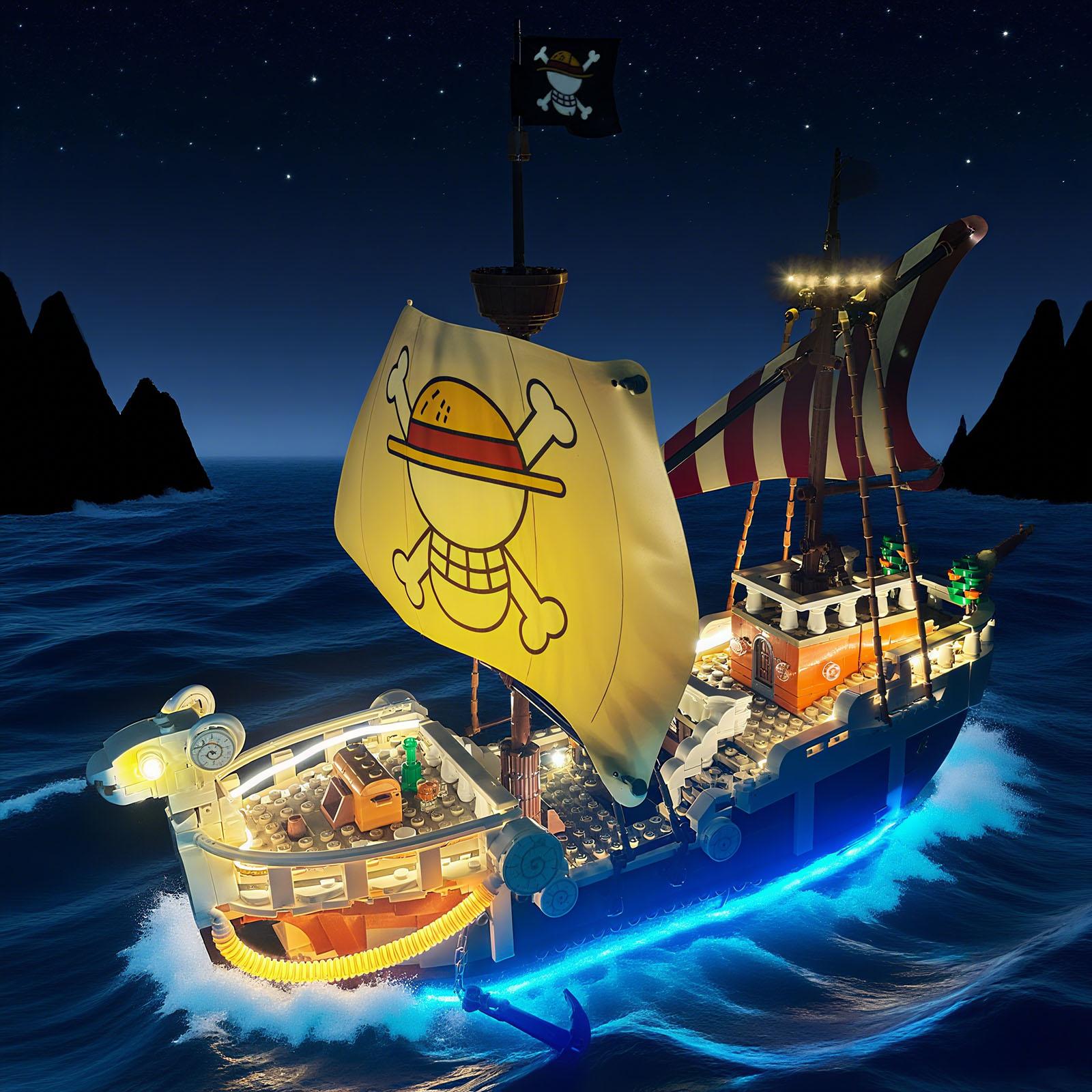 LYBMTWF LED Lighting Kit for LEGO 75639 One Piece Pirate Ship Building Block Model Lighting— DIY Light Upgrade & Modification Kit | Fun Accessory Designed for Anime Fans | An Excellent Birthday Gift Choice (Model Not Included)