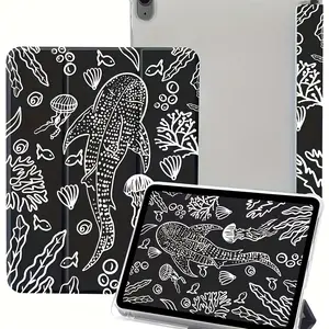 This simple underwater world design features an adjustable stand and pen slot. It's a foldable, non-slip TPU protective case suitable for Samsung, iPad mini, iPad Air, iPad Pro/iPad 10th and 11th generation iPads.