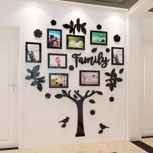 Tree Design Wall Sticker, Creative 3D Acrylic Wall Decal with Photo Frames, Wall Art Decor for Home Living Room Bedroom Study Room, Interior Wall Art Stickers, Decorative