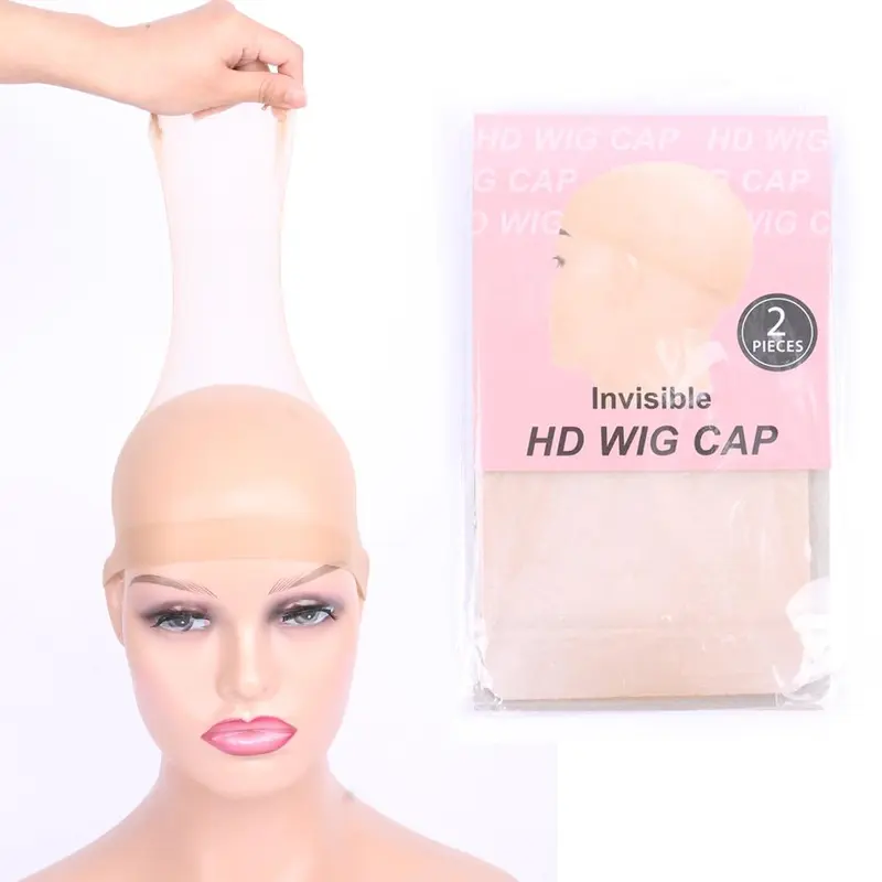 QTHAIR 2-Piece Human Hair Invisible Skin-Like HD Lace Wig Cap (Fashion Accessory for Hair Extensions & Wigs)