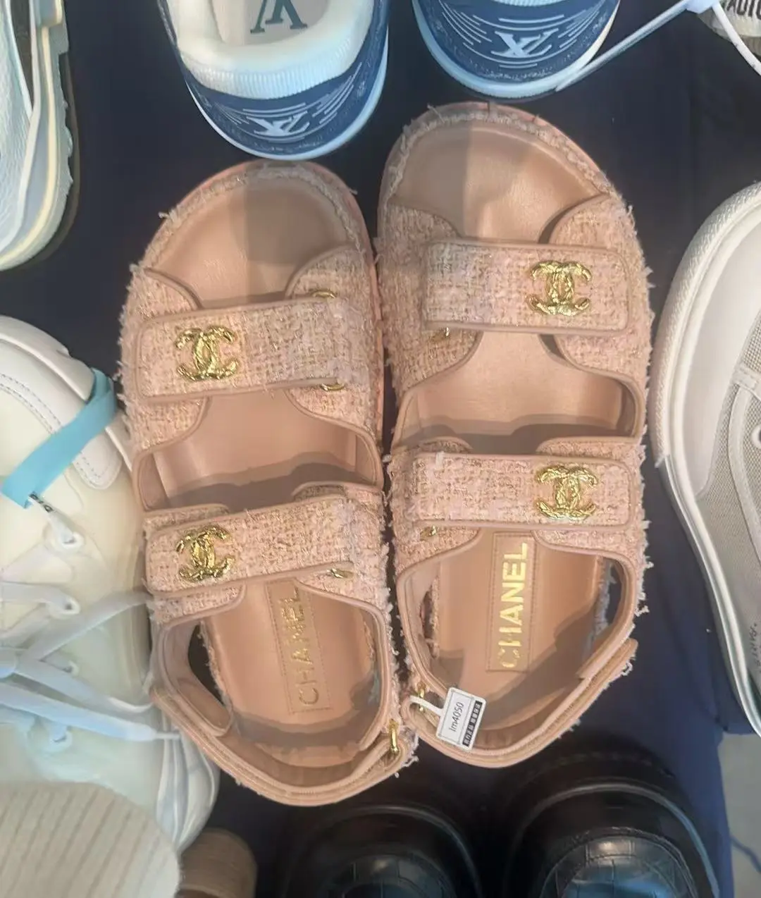 H1 Chanel Size 37 Pink-Gold Sandals  GY06240001