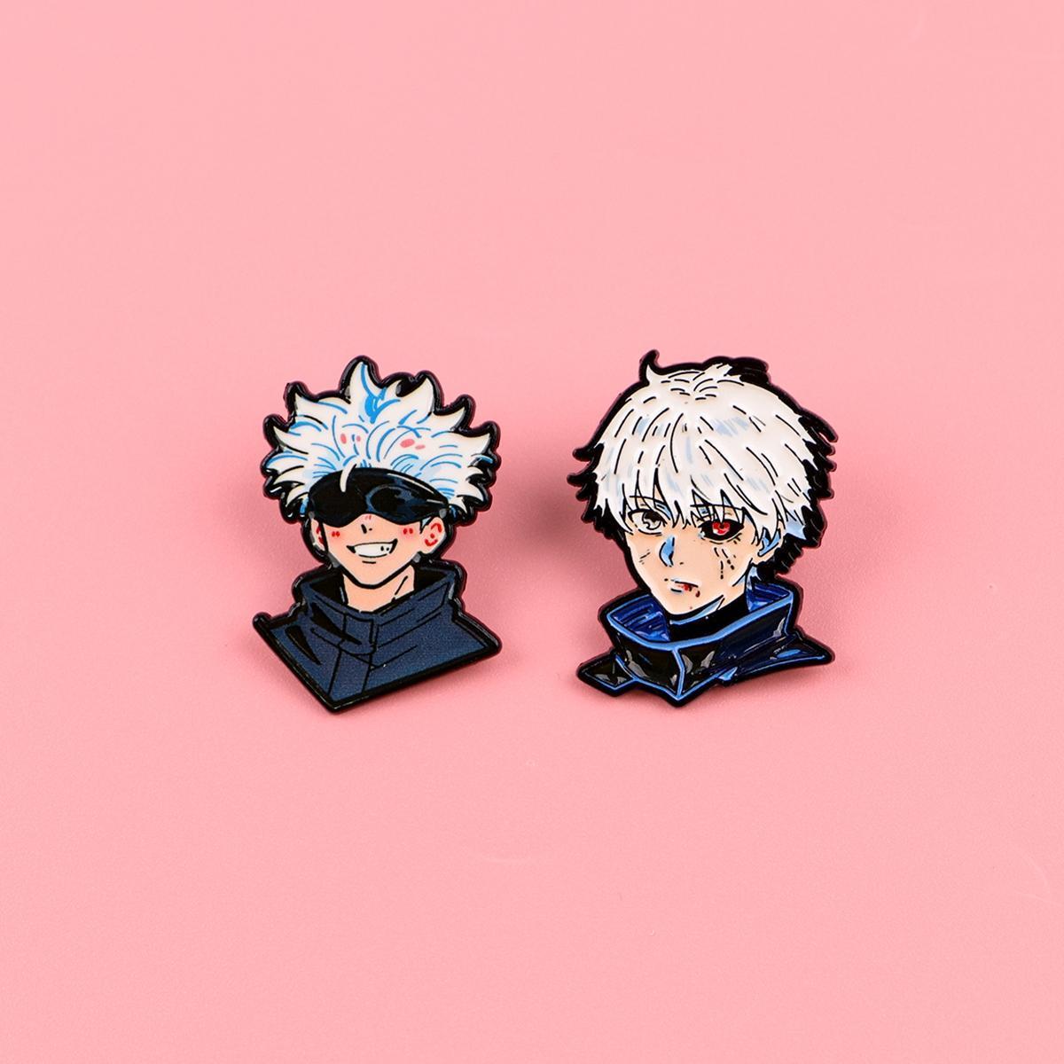 Cool Anime Character Pin, Punk Design Badge, Zinc Alloy Unique Brooch, Fashion Clothing Accessory, Casual Style, All Seasons, Pin Included