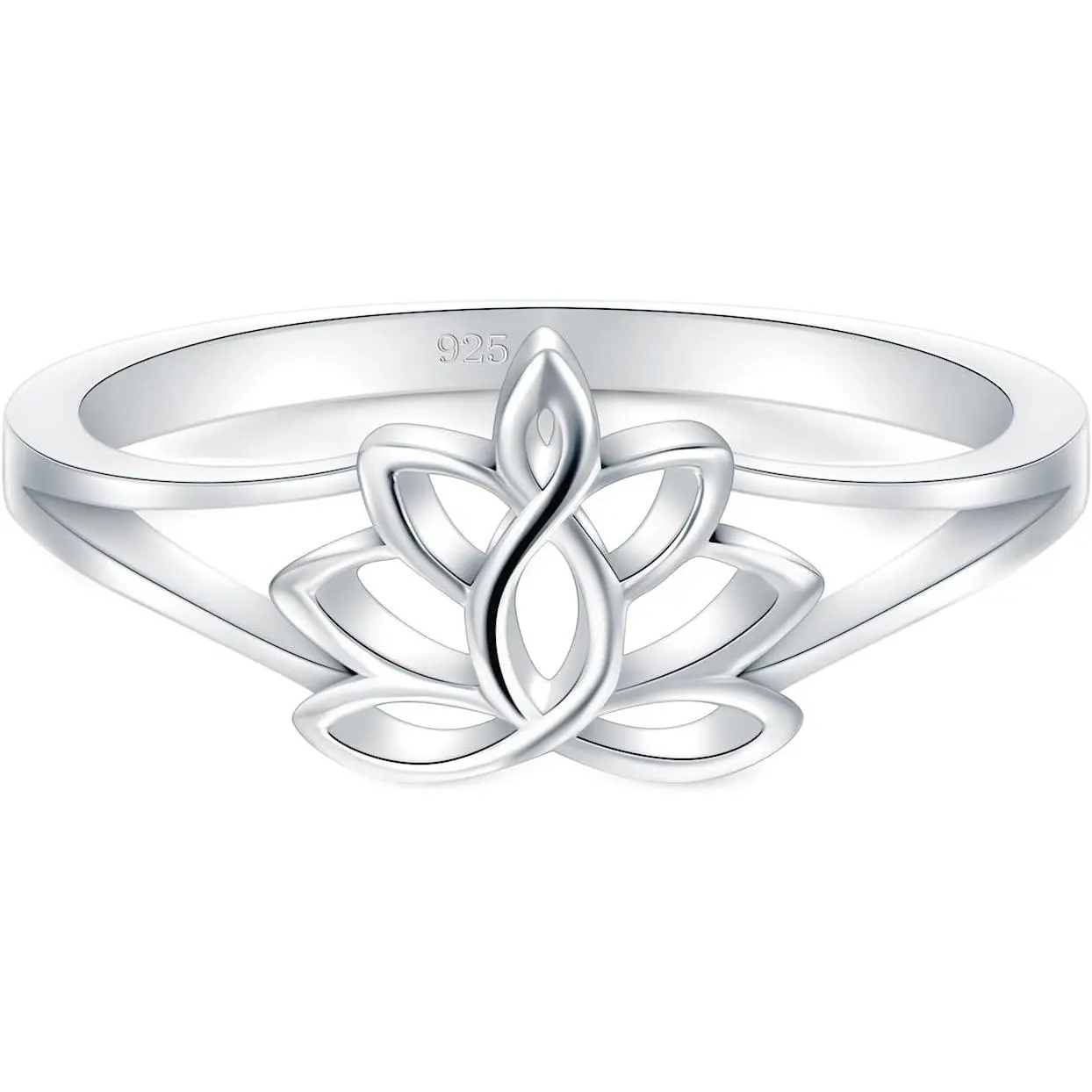 Minimalist Lotus Flower Ring for Women, High-Polished Yoga Band with Comfort-Fit, Tarnish Resistant for Daily Wear & Gifting, Yoga Themed Outlook, Anti-Fade, Flowers, Anti Tarnish Performance, Wedding, 4Mm, Female, Tarnish Res.
