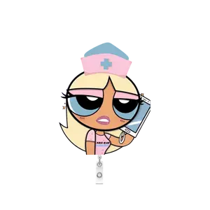 NEW! POWERPUFF GIRL Badge Reel- Medication Queen