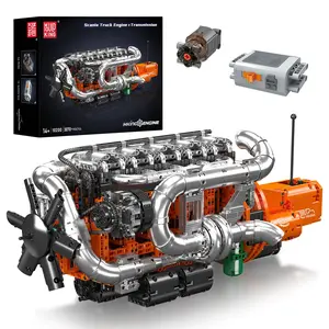 Mould King 10200 Heavy Truck Engine with Transmission, Engine Model Kit That Runs, Engines Building Blocks Set for Adults with Battery and Motor, STEM Toy for Children Kids Boys Girls (3236 PCS)