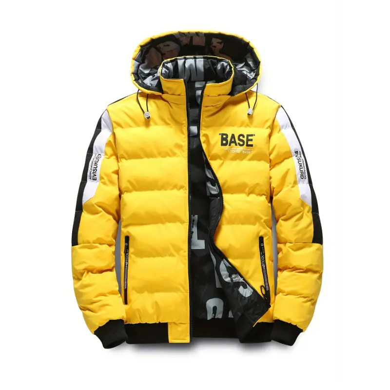 [Reversible Winter Jacket] Reversible Thick Winter Jacket - Dual-Sided, Warm Men's Casual Coat - Red & Black, 100% Polyester, Smooth Fabric, Loose Fit, Detachable Hood, Zippered Pockets