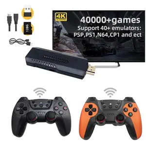 X2 Ultra Game Stick 4k 128G 40000 Games UItra Game Stick HD Video Game Console Double Wireless 2.4G Controller Retro Console Plug And Play Video Games Game Stick With TV Game Dual Joystick Controller With 4K Game Stick TV Christmas Halloween Gift