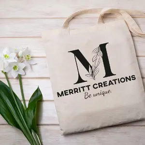 Merritt Creations Logo Tote Bag Black with Be Unique Slogan Design