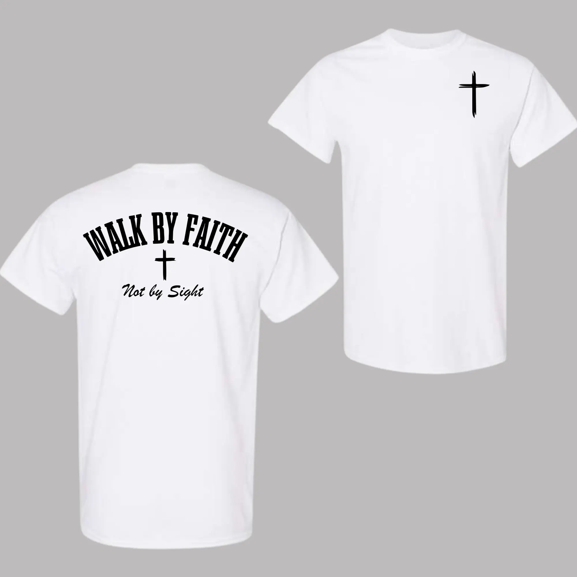 Bible Verse Tee – Walk By Faith Graphic Tee, Inspiring Christian Apparel, Unisex Casual Top, Menswear Top, Trendy Shirt