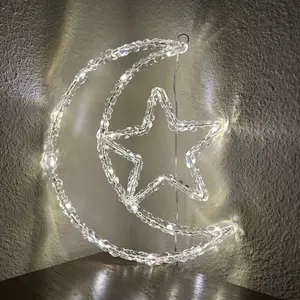 Crescent Moon and Star hanging light Ramadan Decor