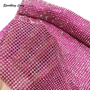 Bling Metal Rhinestone Fabrics Sparkle 3mm Aluminum Crystal Mesh Sheets for Women Bags Clothing Designs DIY