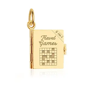 Travel Games Book Charm, Gold
