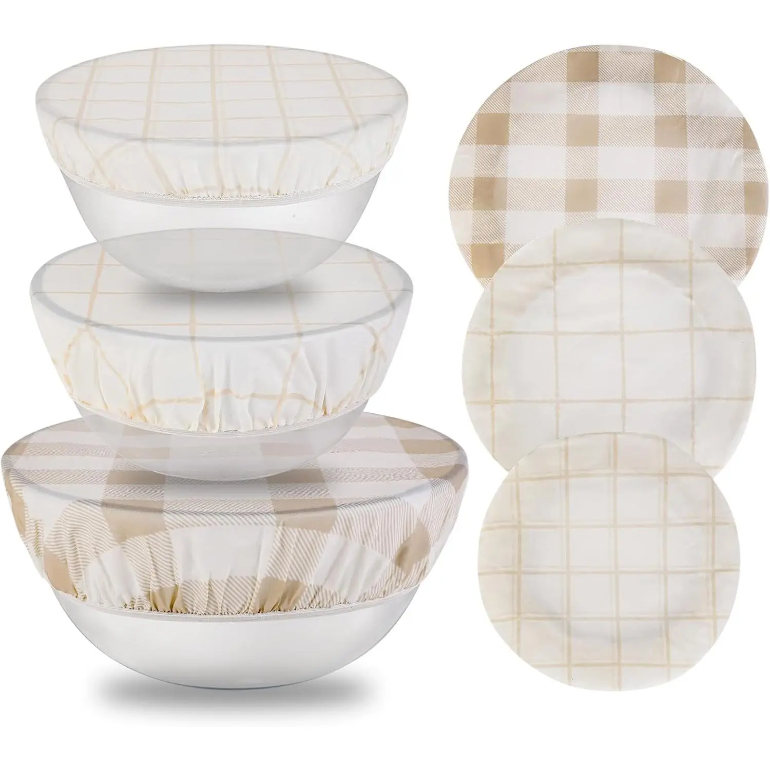Reusable Bowl Covers for Bread Fermentation - Beeswax Bowl Covers Reusable 8/10/ 12inch - Elastic Cotton Yeast Dough Covers - Shower Caps for Yeast Dough Bread