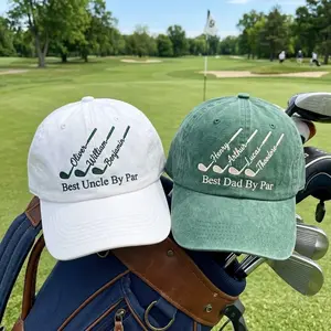 Personalized Embroidered Golf Hat, Custom Best Dad By Par Cap, Papa Name Golfing Hat, Grandpa Fathers Day Gift, Husband Anniversary Keepsake