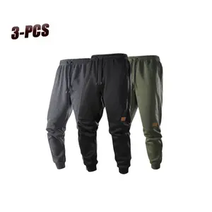 Men'S Solid Loose Minimalist Relaxed Sweatpants 3-Pack, Versatile Year-Round Sports Trousers, Ideal For Autumn-Winter Sweats,Solid Fashion Sweatpants,Fashionable Jogger Sweatpants,Casual Sport,Gray Season,Loose Casual Workout Elastic Lightweight