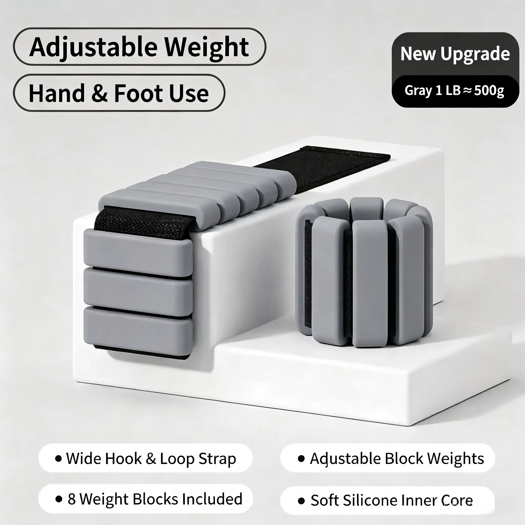 Adjustable Wearable Wrist and Ankle Weights Set, Premium Waterproof Silicone Resistance Bracelets for Yoga Pilates Running Walking Home Workouts, Comfortable Sweatproof Fitness Equipment, Hands and Feet Universal Training Gear design