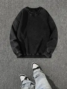Classic Trendy Retro Crew Neck Long Sleeve Knitted Sweatshirt - Cotton Casual Daily Pullover, Unisex Autumn Winter Top, Fashionable & Comfortable, Ideal for Daily, Vacation & Outdoor Activities, Knitwear