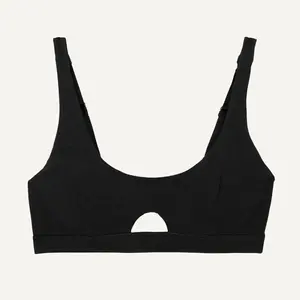 Organic Cotton Keyhole Soft Bra in Carbon