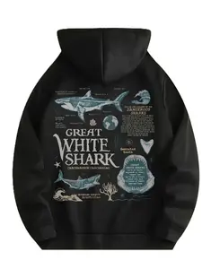 Great White Shark Anatomy Hoodie, Marine Biology Graphic Hoodie, Educational Shark Diagram Pullover, Unisex Menswear Womenswear Hoodie, Ocean Wildlife Streetwear