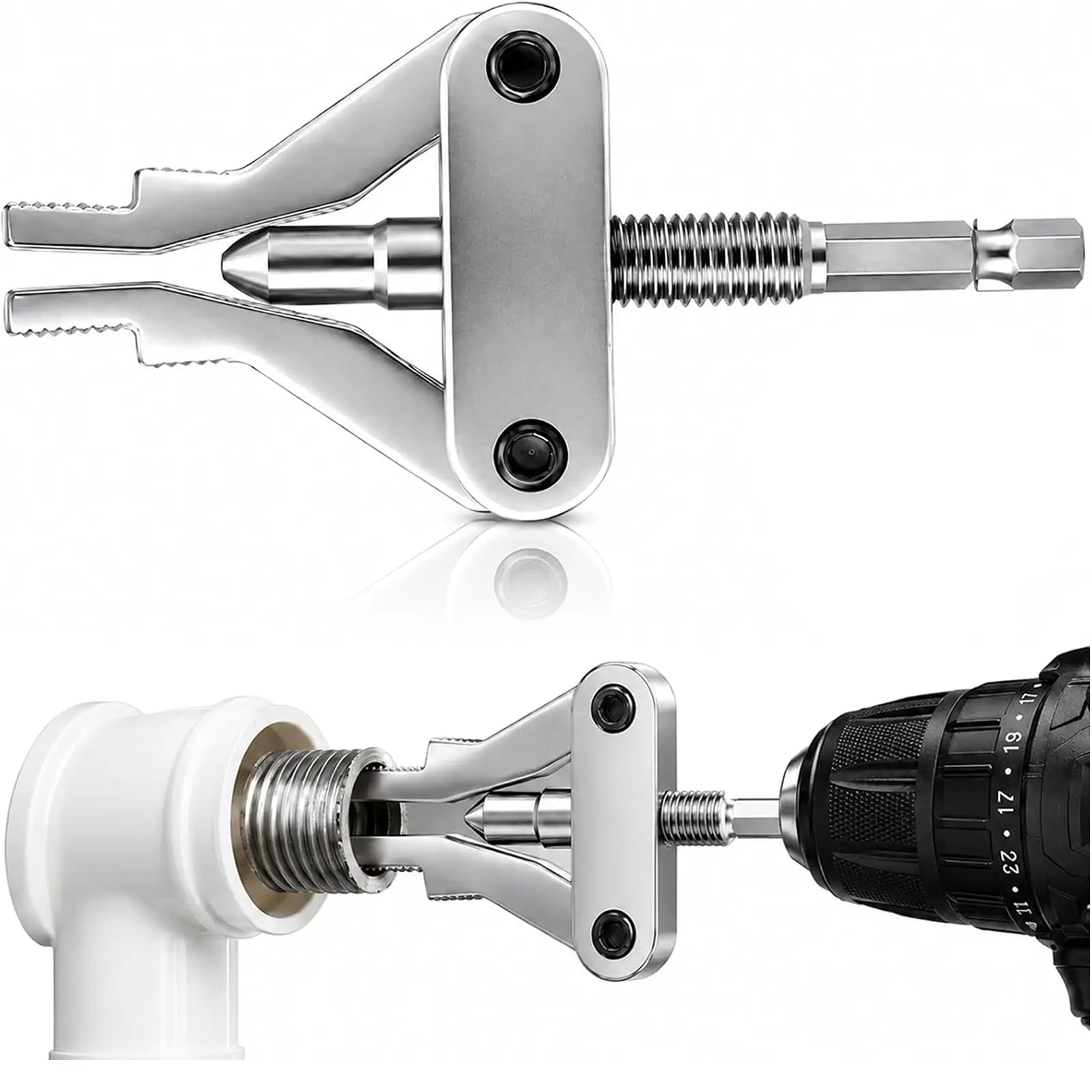 Broken Pipe Extractor Tool, Electric Drill Driven Broken Pipe Thread Extractor, 1/2" 3/4" 1" Universal Broken Nipple Remover for PPR PVC Plastic Water Pipe Plumbing Rusty Faucets Repair