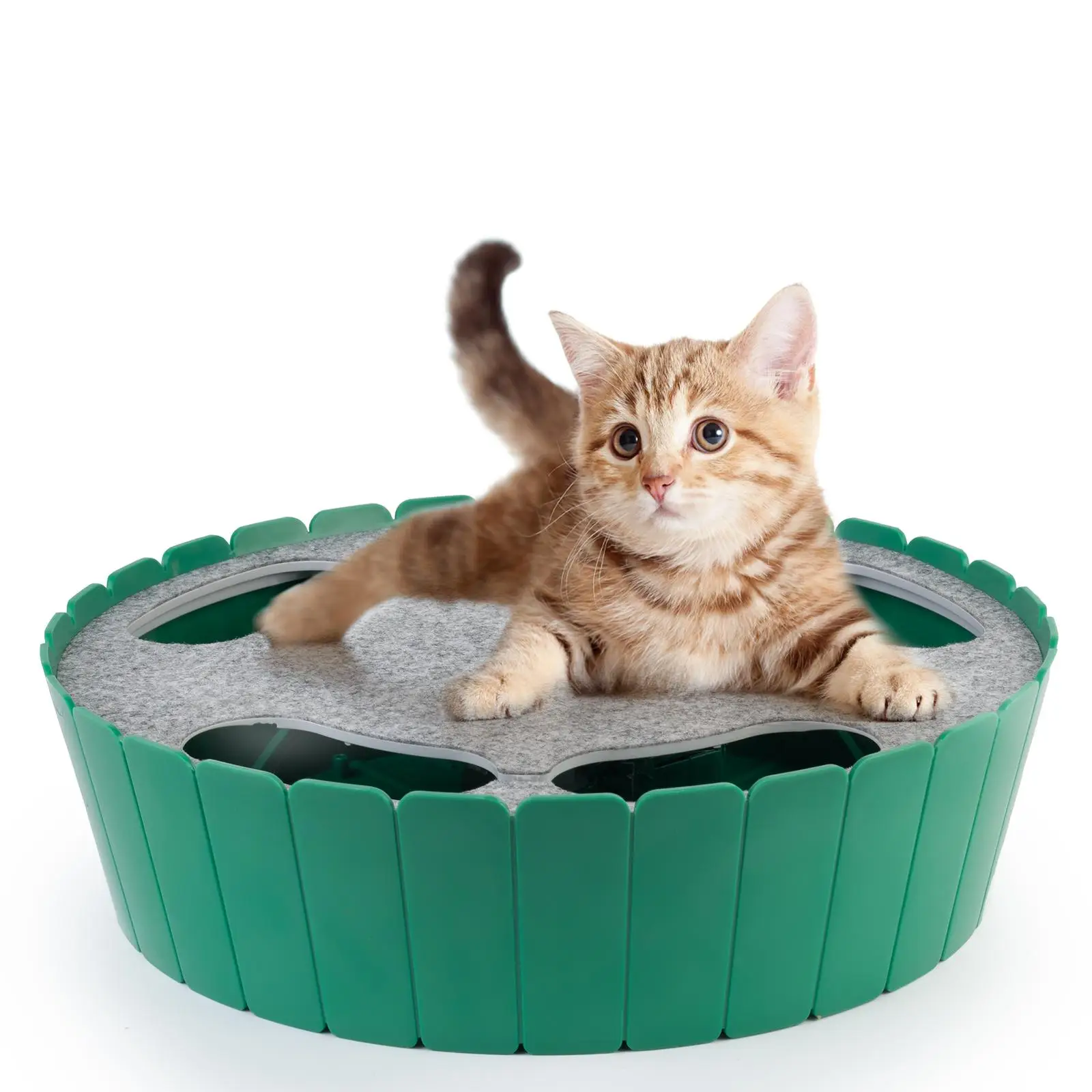 Cat Toys, Electric Mouse Hide and Seek Cat Teasing Toys, Interactive Rotating Toys for Indoor, Battery Powered Fun Pet Toy without Battery, Cat Stuff