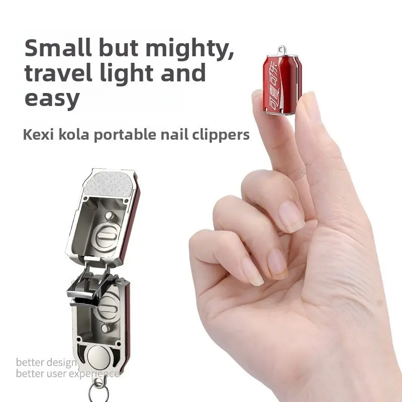 New Foldable Soda Bottle Shape Mini Nail Clipper, Fingernail Cutter, Portable Home Manicure Tool, Dead Skin Remover, Cuticle Nipper, Easy Carry Design