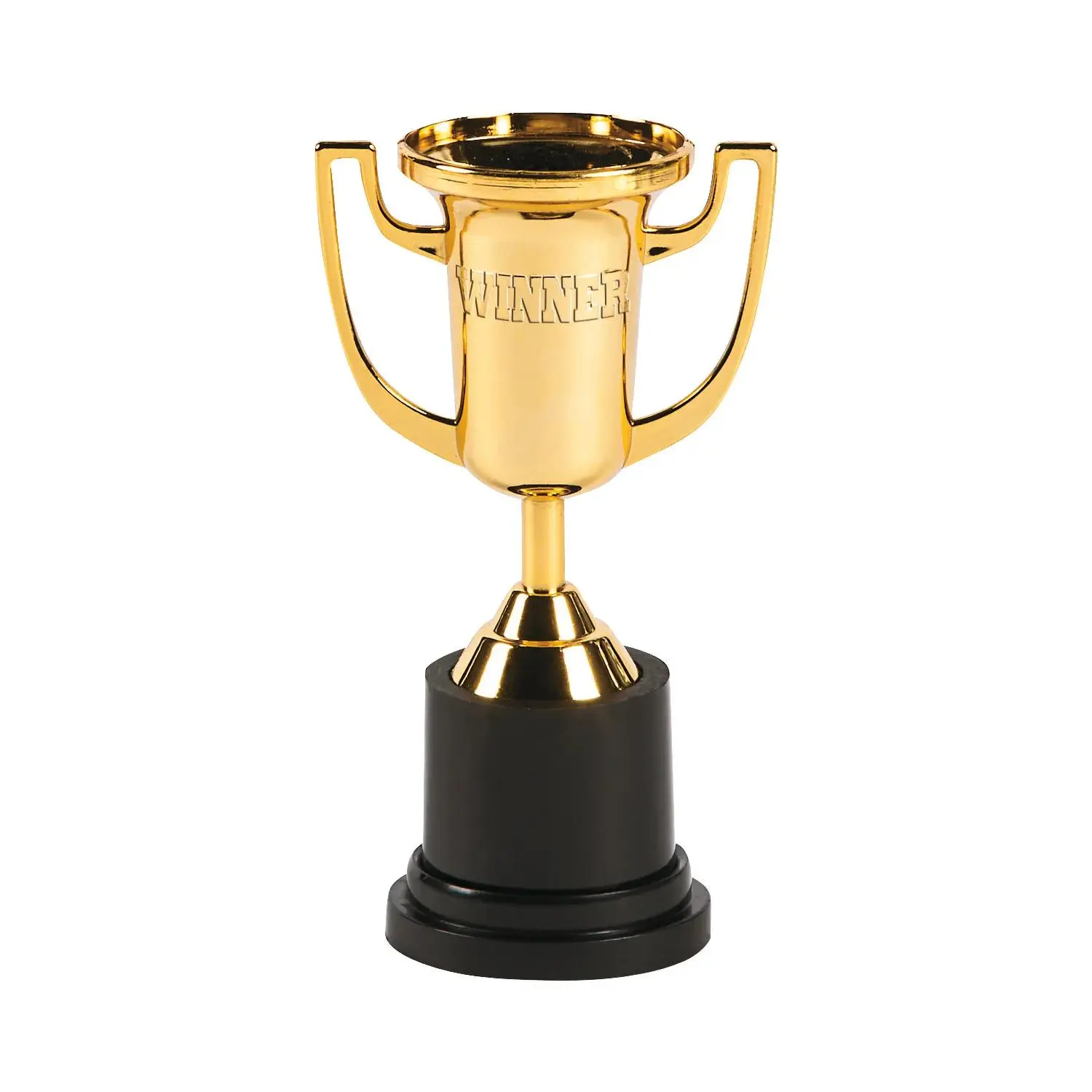 Black & Gold Plastic Trophy Award, 2 3/4" x 5" Mini Winner Cup - 12-Piece Set for Office Stationery, School Educational Supplies