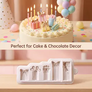 1Pc, Gift Box Mold, Food Grade Silicone Mold, Chocolate Candy Molds, Cake Decoration Tool, Baked, Essential for Baking Enthusiasts, Creative Baking Must-Have
