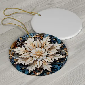 3D Snowflake Ornament, Personalized Ornaments For Christmas, Christmas Round, Ceramic Christmas Ornament, Christmas 2024 Picture Ornament, Christmas Gifts For Him