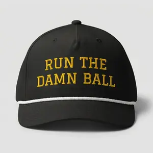 Richardson 258 Classic Rope Cap Run The Damn Ball Football Snapback Hat with Bold Embroidery & Structured Crown for Gamedays