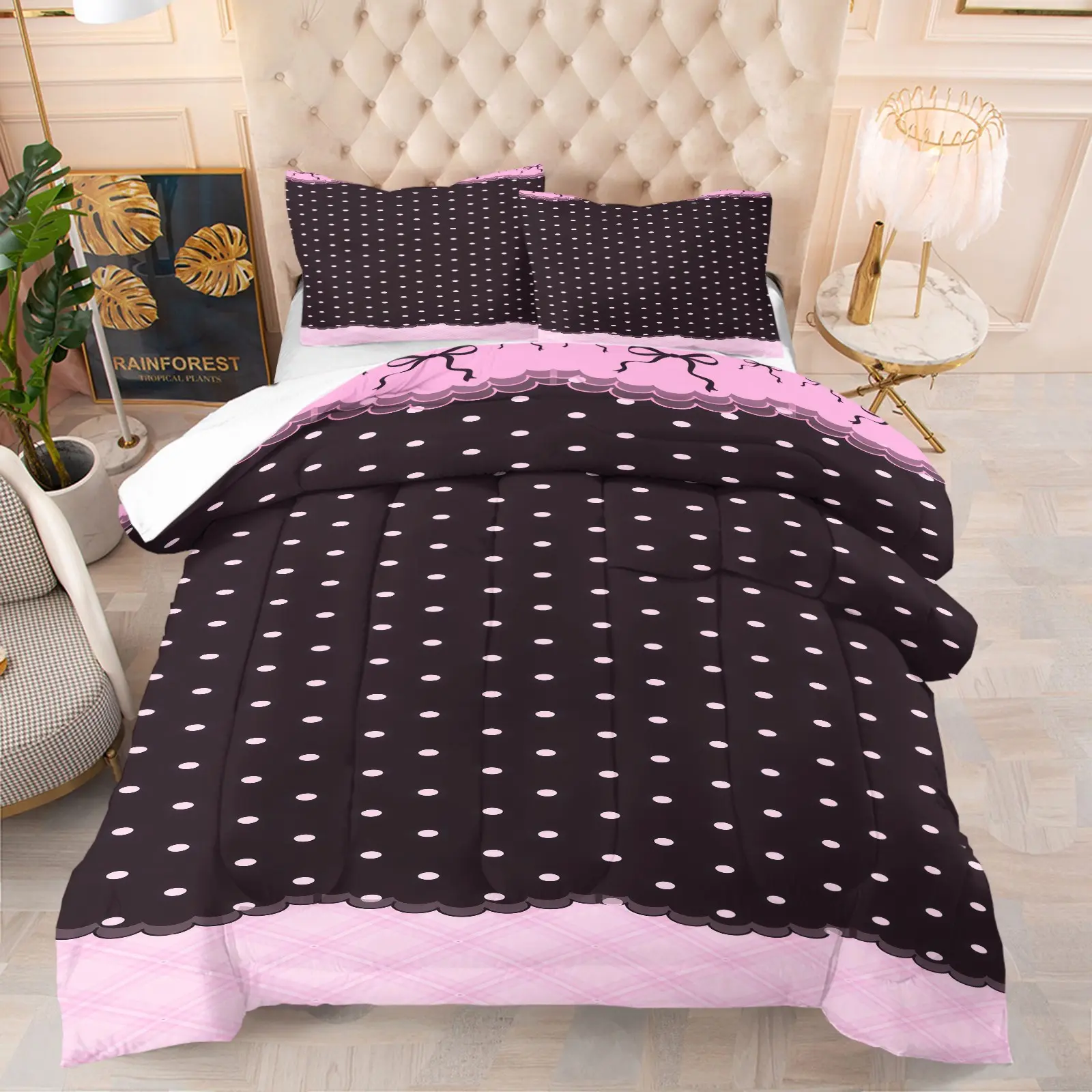 Polka Dot Pattern Comforter Set, Soft And Comfortable Bedding Set (1 Comforter + 1/2 Pillowcase, No Pillow Core), Suitable For Bedroom, Dormitory And Guest Room Decoration For Girls, Teenagers And Adults, Soft Bedding Sets