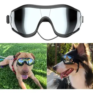Dog Sunglasses/Goggles, UV/Wind/Dust/Fog Protection Pet Glasses Eye Wear with Adjustable Strap for Medium or Large Dog (Pack of 1)