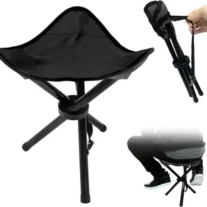 Travel Folding  Camping Stool, Tripod Chair, Outdoor Portable Party Chair, Fishing Chair Seat, Folding Picnic Chair, Folding Lawn Chair, Suitable for Camping, Fishing, Hiking, Gardening and Garden Painting, Black.