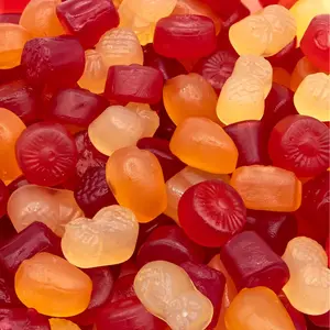 Tropical Fruit Jelly Candy Mix 1-Pound Bag | Vegan Gummies with Real Fruit Puree | Assorted Flavors | Gelatin Free Plant Based Texture | Dye Free Candy | Naturally Flavored
