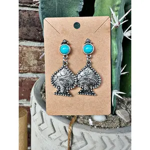 Tooled Spade Earrings