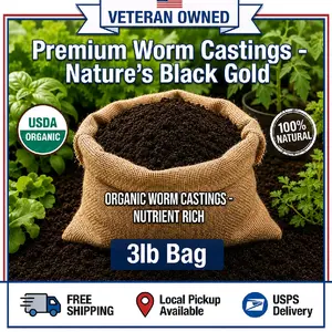 Organic Worm Castings 3 pounds - All-Natural Soil Amendment for Plant Health, Growth, and Care Management