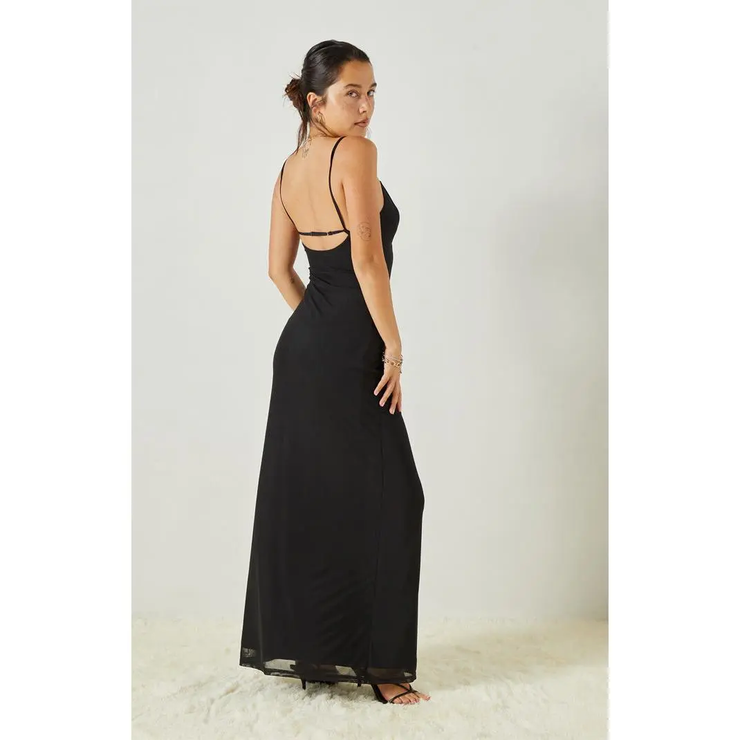 Beverly and Beck Women's Elena Mesh Maxi Dress