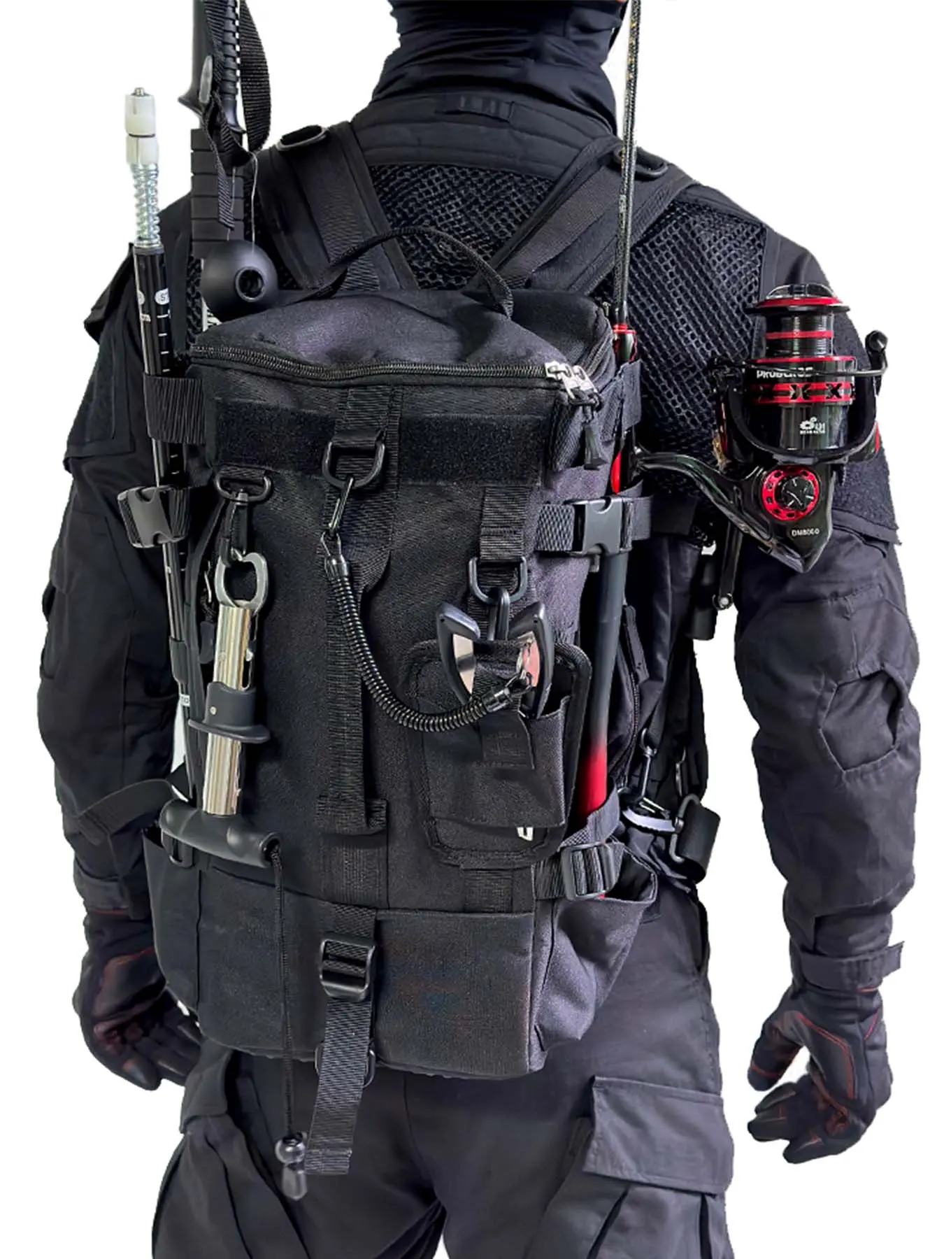 Fishing Backpack with Rod Holder, Multifunctional Large Capacity Fishing Bag, Fishing Gear Storage, Sports Bag for Outdoor Activities, Fishing Pole Bag, Tackle Bag, Fishing Rod Carrier
