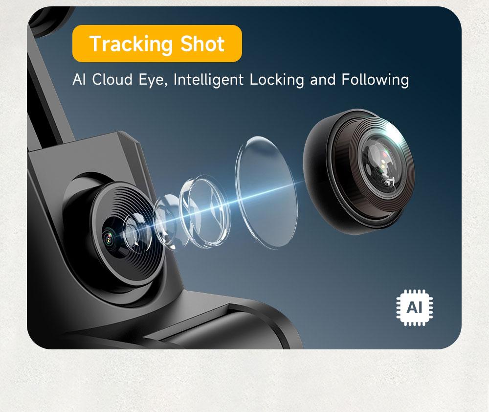 70" Auto Face Tracking Tripod for iPhone,Automatic Popup Tripod,No App,360° Rotation Smartphone Stand Tripod with Rechargeable Remote Control for TikTok Contentcreation Vlog Video Recording Travel Cellphone Selfie