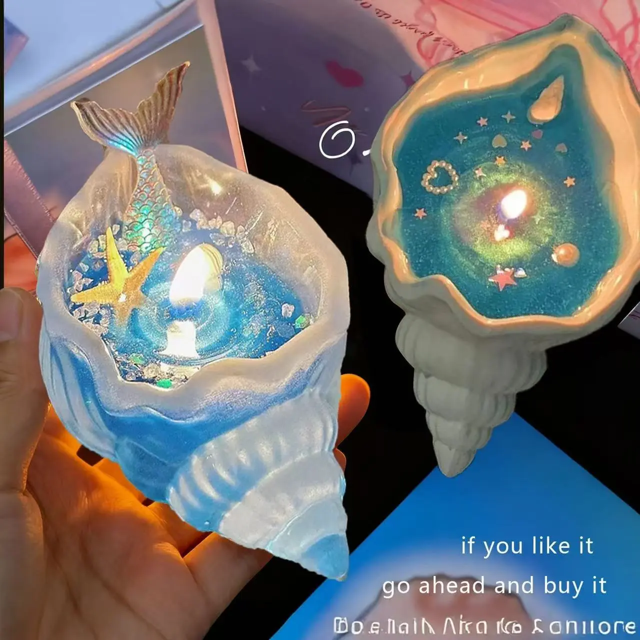 Conch incense candle souvenir gift birthday gift for girls classmates can be lit graduation season transparent decoration looks good