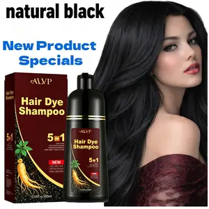 ALVP 2026 New Hair  Trends  Wine Red 5-in-1 Hair Dye Shampoo |  Gray Coverage | Nourishing & Long Lasting Instant Herbal Ginseng color temporary hairdye curly Dark Brown Haircare Hair Coloring Wax fathersdaygift