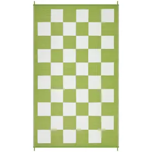 Waterproof Outdoor Patio Rug – Reversible Modern Checkered Carpet – Durable, Lightweight, UV & mark Resistant Floor Mat for RV, Porch, Deck, Balcony, Camping, Beach – Ideal for Outdoor Furniture and Decor