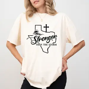 ChicCotton Stronger Than The Storm Comfort Colors Shirt, Pray For Texas T-shirt, Stand By Texas Graphic Tee, Hill Country Strong Clothing