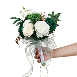 Wedding Bridal Bouquet, Simulated Rose Wedding Bouquet, Two-Color Bouquet, Home, Party Decoration