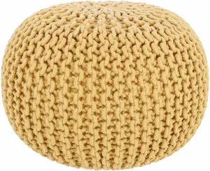 Yablanitsa Orange Knitted Pouf