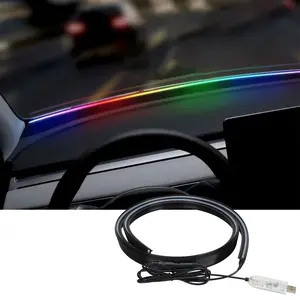 Colorful Ambiance Light Strip, Acrylic LED Lamp, Romantic Decorative Light, 59.06inch USB Plug-And-Play, APP Remote Control, Car Bedroom Desk Gaming Decor