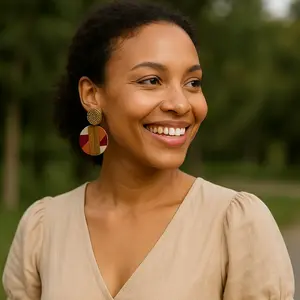 Dangle  circle Thread earrings