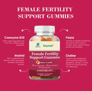 winstown  Gummies for Women Trying to Conceive - Yummy Gummy Fertility Supplement for Women with Myo-Inositol Folic Acid & Vitex Chasteberry - Vegan Non-GMO & Gluten Free - Juicy Peach - 60 Count